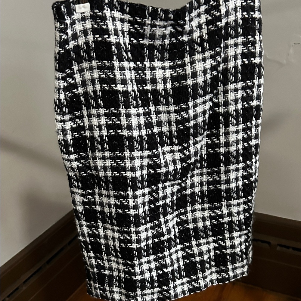 Ann Taylor Monochrome Tweed Pencil Skirt